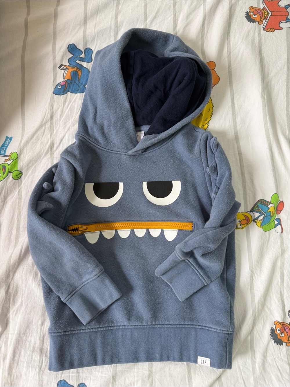GAP Kids Blue Monster Zip-Hoodie 3T